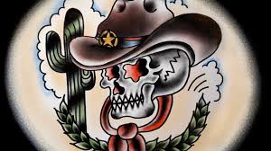 The cowboy's relationship with horses is deep and complex. How To Draw An Old School Tattoo Flash Design Halloween Skull Cowboy Coloring Book Page Youtube