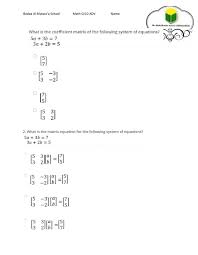 Solving Of Systems Of Equations By Using Inverse Matrices Worksheet