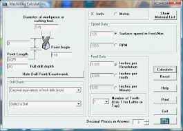 Machinists Calculator Speeds Feeds Tapping Drills Etc