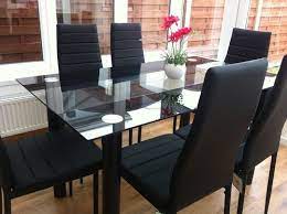 Coaster furniture carone dining table. Black Glass Dining Table Set Rs 18000 Set Kolosus Design Studio Id 16607380612