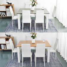 It is recommended to find white extending dining tables and chairs after doing the right check at the unit on the market, check for their purchase price, comparing after that go shopping the most excellent item at the very best deal. Wooden Dining Table Set Oak With 6 Faux Leather Chairs Seat Kitchen Furniture Ebay