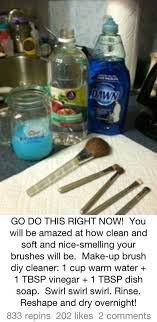 I Tried This And It Works Amazing My Burshes Have The White Tips And They Are Pure Whi Diy Makeup Brush Cleaner How To Clean Makeup Brushes Diy Makeup Brush