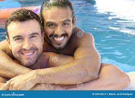 Gorgeous Interracial Gay Couple in Swimming Pool Stock Image - Image of  hotel, equality: 228122013