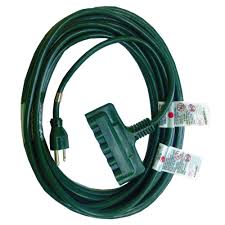 Hdx 25 Ft 16 3 Indoor Outdoor Multi Outlet Landscape Extension Cord Green Outdoor Landscaping Indoor Outdoor Extension Cord