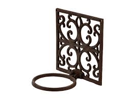 Antique pair of white enameled cast iron pot holders, with caryatid sculptures and art nouveau style furniture from the beginning of the 20th century, very elegant and refined, ideal for outdoor, gardens and. Cast Iron Wall Mounted Pot Holder 1 Pot Home Garden Extras