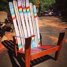Our Giant 72 Tall Xxl Ski Chair With Redwood Stain Super Fun And Great For Laughs And Photos Get One For Your B Adirondack Outdoor Chairs Adirondack Chair