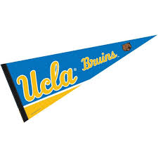 The logo is uniquely ucla in its script and in its powder blue and gold colors; Ucla Logo Pennant And Pennants For Ucla