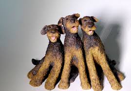 Whimsidales The Whimsidale Puppy Lean Www Wendyhodgson Net Www Facebook Com Mudpups Airedale Terrier Animal Sculptures Ceramic Animals