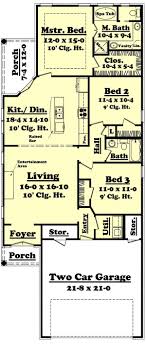And cozy cottages make for. Bungalow House Plan 3 Bedrms 2 Baths 1400 Sq Ft 142 1015 Narrow Lot House Plans Narrow House Plans House Plans One Story