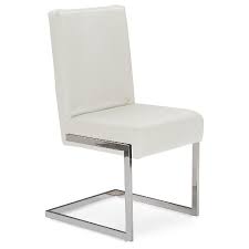The faux leather surface is available in red, black, and grey, as well as red, and offers an affordable price compared with true leather. Set Of 2 Toulan Modern Contemporary White Faux Leather Upholstered Stainless Steel Dining Chairs Baxton Studio Target