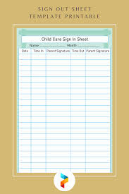 10 Best Sign Out Sheet Template Printable Printablee Com