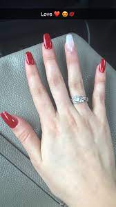 Cherry Red With A Sprinkle Of Cinderella Nail Colors Acrylic Nails Coffin Nail Designs