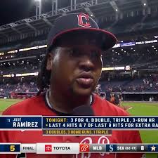 José Ramírez and Emmanuel Clase join @dreknott postgame after yet another  thrilling @cleguardians win!, #ForTheLand
