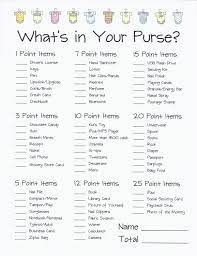 What S In Your Purse Baby Shower Game Easy Baby Shower Etsy In 2022 Easy Baby Shower Games Simple Baby Shower Baby Shower Games
