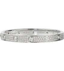 Cartier Love 18ct White Gold And Diamond Bracelet Bracelets Gold Diamond Diamond Bracelet White Gold Bangle