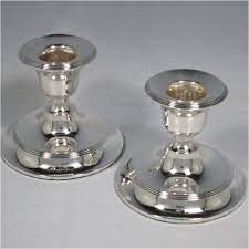 Silver candles & candle holders : Candlesticks In Antique Sterling Silver Bryan Douglas Antique Sterling Silver Candlesticks