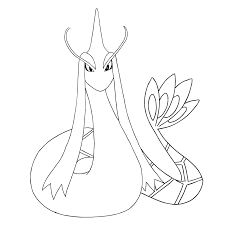Milotic From The Third Generation Of The Pokemon Coloring Page