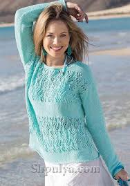 вязаные кофты спицами для женщин модели и фото и описание Azhurnyj Pulover Myatnogo Cveta Spicami Shpulya Com Svitera Dlya Zhenshin Modnye Stili Letnij Ofisnyj Stil