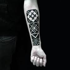 This forearm tattoo is a strong example of geography based tattoo ideas. 40 Simple Geometric Tattoos For Men Design Ideas With Shapes