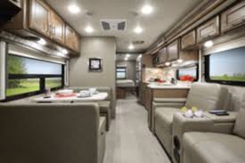 A typical class c rv with the cabover bunk hanging over the windshield. Omni Class C Diesel By Thor Sierra Rv Blog
