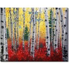 Birch Trees In Fall Paintings Jennifer Vranes Original Art Paintings Gallery By Or Artist Jennifer Vranes Dailypainters Com Birch Tree Art Tree Painting Tree Art