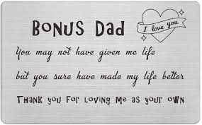 Something that didn't come from the store. Amazon Com Fathers Day Gifts For Stepdad Father In Law Stepfather Wallet Card Gifts For Birthday Wedding Christmas Day Office Products
