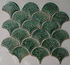 Kitchen tiles wall and floor tiles have to be practical as well as stylish to meet the needs of high maintenance areas such as kitchens. 11pcs Fish Scale Green Ceramic Mosaic Tile Kitchen Backsplash Bathroom Wallpaper Background Wall Tiles Fan Shower Porcelain Indoor Amazon Com