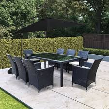 Shop for vidaxl outdoor dining set 13 pieces wicker black garden furniture. Rattan Dining Set Black Off 51