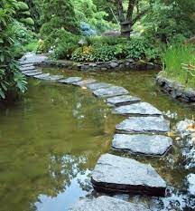 Stepping Stones Form Walking Path Over The Pond At Night Garden Stepping Stones Ideas Gorgeous Gardens Garden Stepping Stone