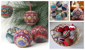 The nights grow longer and it's time to get knitting again, so why not cosy up and make your own baubles this year? 12 Knit Christmas Bauble Ornament Free Knitting Patterns Knitting Pattern