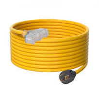 VEVOR 30-Amp Generator Extension Cord, 25 Ft, 125V 375W Heavy Duty  Generator Outdoor Power Cord, NEMA L5-30P / Three NEMA 5-15R STJW Flexible  Power ...