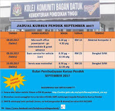 Bidang teknologi kejuruteraan elektrik dan elektronik. Jadual Kursus Pendek Bagi Kolej Komuniti Bagan Datuk Facebook