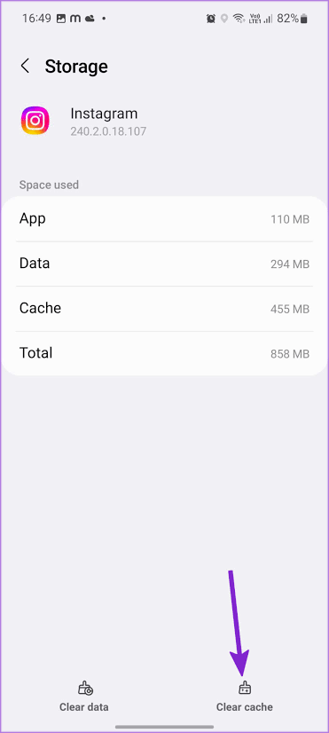 How to clear Instagram cache