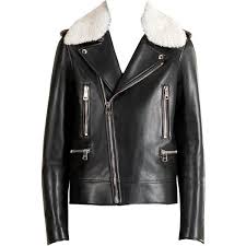 Gucci Black Leather Biker Jacket With Shearling Collar Found On Polyvore Black Leather Biker Jacket Black Biker Jacket Biker Jacket