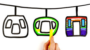 You are viewing some cable car sketch templates click on a template to sketch over it and color it in and share with your family and friends. Cable Car Drawing Tutorial For Kids How To Draw Gondola Lift Easy Steps To Draw Aerial Lift Youtube