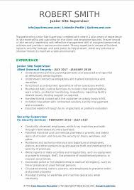 site supervisor resume samples qwikresume