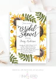 Sunflower Bridal Shower Invitation Watercolor Flower Invitation Tea Party Bridal Shower Invitations Sunflower Wedding Invitations Watercolor Flower Invitation