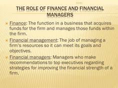 Financial managers spend much of their time analyzing data and advising senior managers on ways to maximize profits. 10 Role Of Financial Management Ideas Financial Management Financial Health Financial Goals