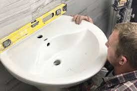to install a wall mounted pedestal sink