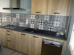 Kiffa Chene Naturel Cuisine Style Industriel Credence Carreau De Ciment Carreaux Salle De Bain
