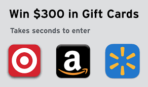 Win 300 In Gift Cards Target Amazon Walmart Easy Entry Ends 5 09 Gift Card Giveaway Gift Card Cards