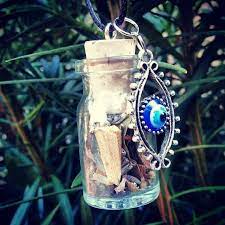 Protection Bottle Witches Spell Bottle Protection Bottle Necklace Protection From Evil Hexes Black Magick Negativity Evil Eye Witch Bottles Black Magick Witch