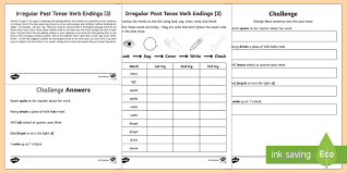 year 2 spelling practice irregular past tense verb endings 3 worksheet