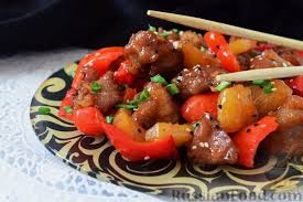 свинина в кисло сладком соусе с овощами по китайски Recept Svinina V Kislo Sladkom Souse Costav Svinina Perec Bolgarskij Luk Repchatyj Ananas Konservirovannyj Kusochkami Primerno Eda Nacionalnaya Eda Svinina