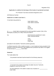 The trust deed will specify in detail what the . The Protected Trust Deeds Scotland Amendment Regulations 2016