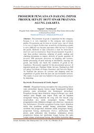 Entdecke rezepte, einrichtungsideen, stilinterpretationen und andere ideen zum ausprobieren. Pdf Prosedur Pengadaan Barang Impor Produk Sepatu Di Pt Sinar Pratama Agung Jakarta