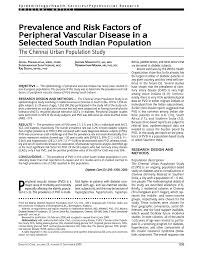 Pdf Prevalence And Risk Factors Of Peripheral Vascular