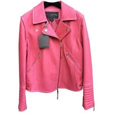 Pink Leather Biker Jacket Louis Vuitton Liked On Polyvore Featuring Outerwear Jacket Pink Leather Jacket Outfit Motorcycle Jacket Outfit Pink Leather Jacket