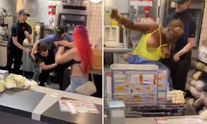 Here you can find every expansive art from a brawl stars and clashs female character. Wild Footage Shows Moment Woman S Breasts Popped Out And Wig Flew Off During Brawl At Waffle House Daily Mail Online