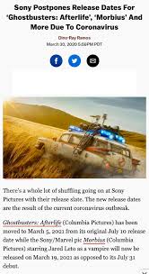 It looks pretty damn cool too. Finn Wolfhard Updates On Twitter Update Sony Pictures Has Pushed Back Many Of Its Major Tentpoles Including Ghostbusters Afterlife Starring Finn Wolfhard Mckenna Grace Carrie Coon Paul Rudd